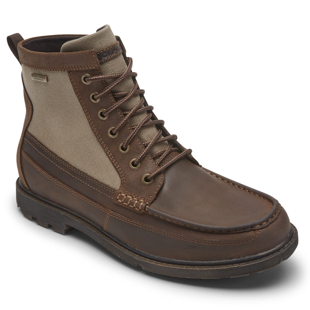 Rockport Boots For Mens Brown - Storm Surge High Moc Waterproof - ML9381752